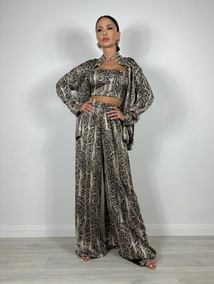 Compleu Camasa si Pantaloni Palazzo Snake