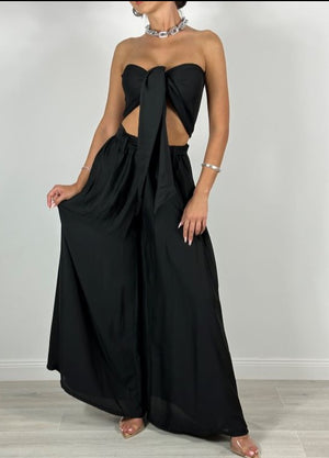 Compleu Top si Pantaloni Palazzo Black