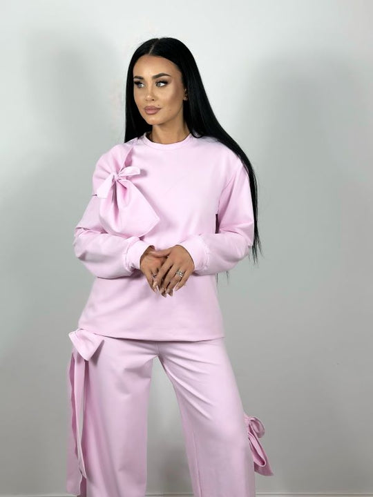 Trening Bluza Si Pantaloni Ribbon Pink