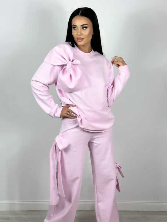 Trening Bluza Si Pantaloni Ribbon Pink