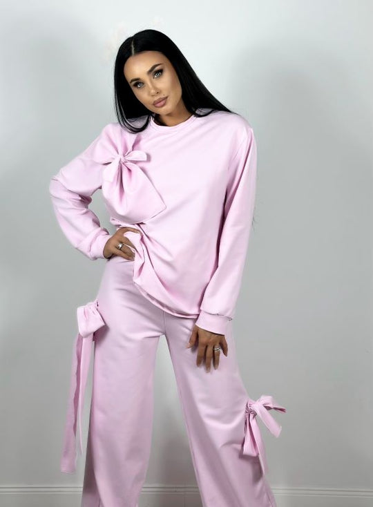 Trening Bluza Si Pantaloni Ribbon Pink