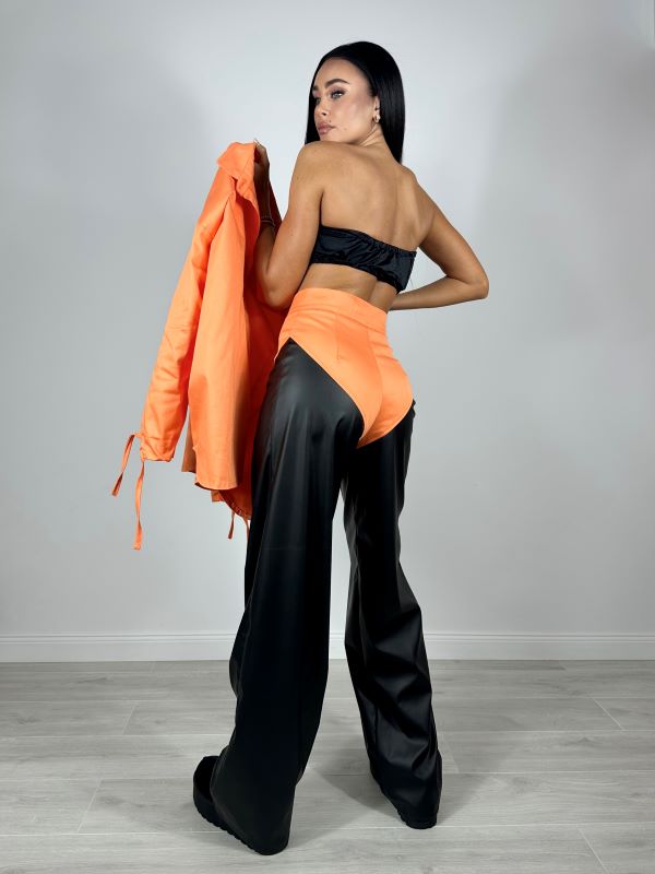 Compleu Camasa Oversize Si Pantaloni Funky Cut Orange