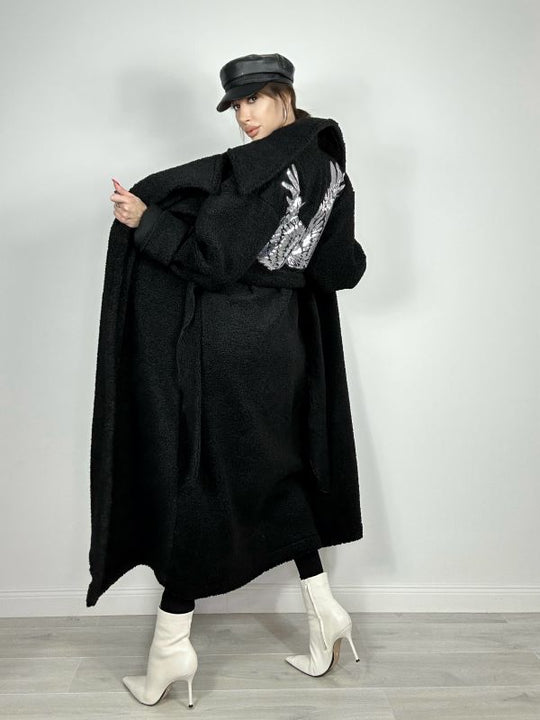 Haina Oversize Teddy Angel Black