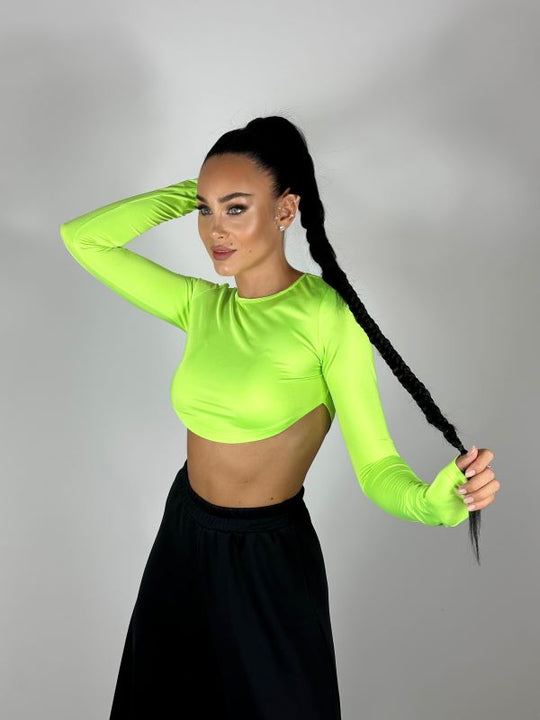 Crop Top Lycra Neon Verde