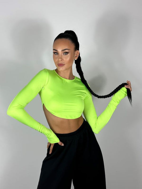 Crop Top Lycra Neon Verde