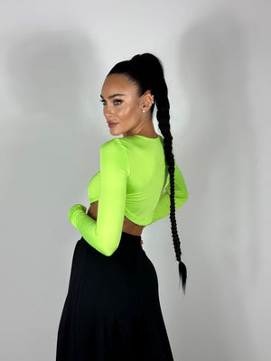 Crop Top Lycra Neon Verde