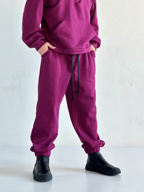 Trening Oversized Cu Gluga Si Guler Amplu SHADOW Burgundy