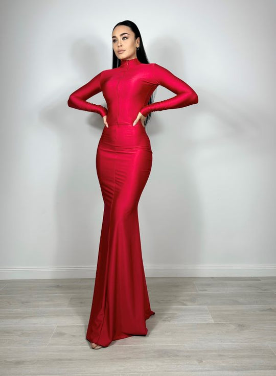 Rochie Lunga Din Lycra Red Wednesday