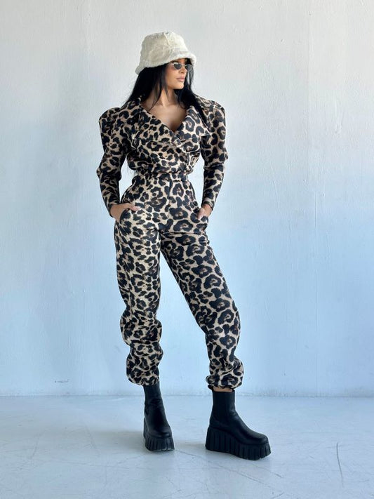 Salopeta Cu Maneci Bufante Lady Leopard