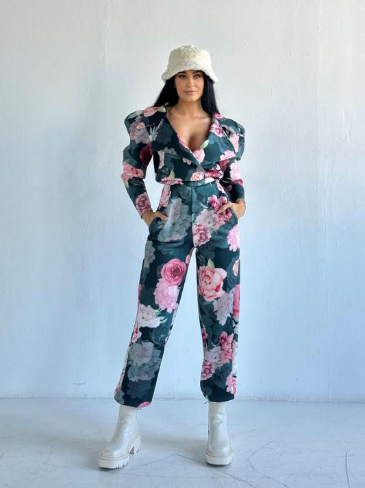 Salopeta Cu Maneci Bufante Lady Floral