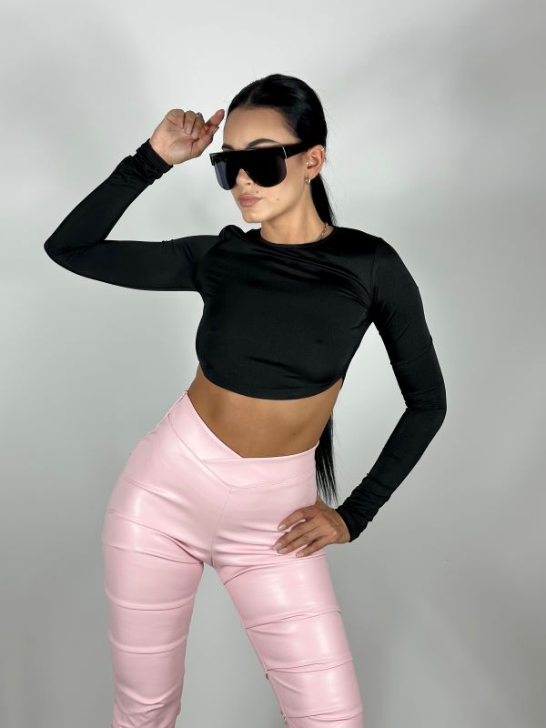 Crop Top Lycra Negru