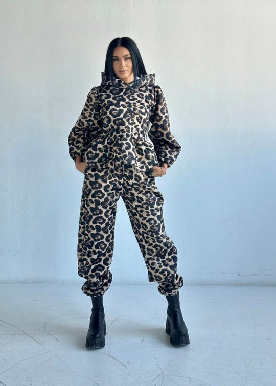 Trening Bluza Cu Gluga Si Pantaloni Lejeri Baby Doll Leopard