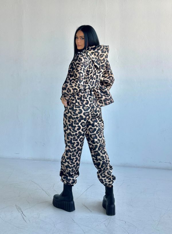 Trening Bluza Cu Gluga Si Pantaloni Lejeri Baby Doll Leopard