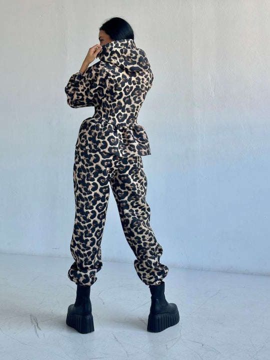 Trening Bluza Cu Gluga Si Pantaloni Lejeri Baby Doll Leopard