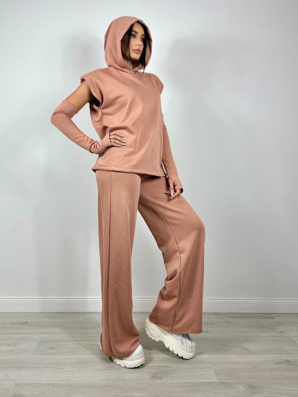 Trening Hoodie Long Cu Maneci Tip Manusi Peach