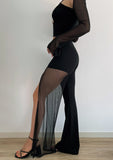 Pantaloni Decupati Cu Tulle Negri