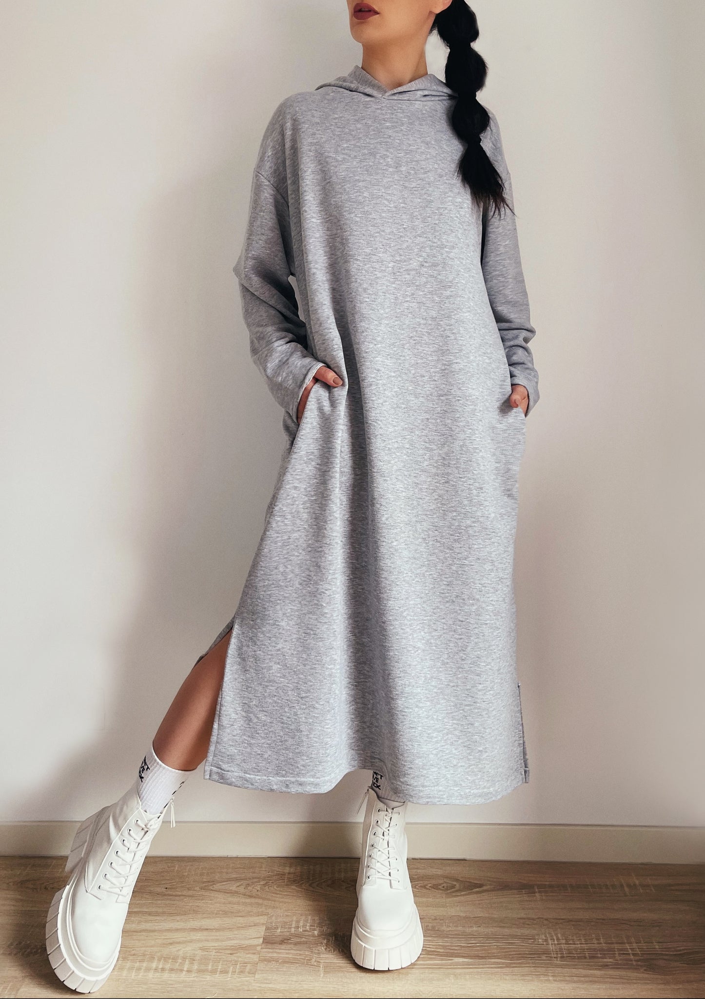 Rochie Hanorac Oversize Gri